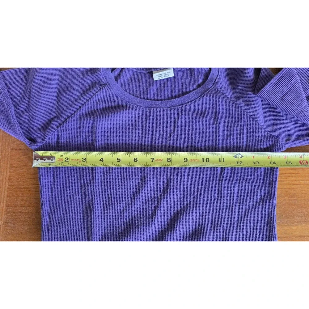 Essentials By Full Tilt Girl's Purple Waffle Knit Long Sleeve Top Size XL